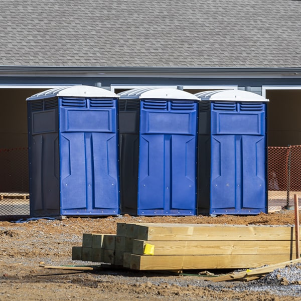 how often are the portable restrooms cleaned and serviced during a rental period in Cromwell IN